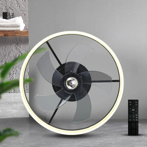 Modern Flush Mount Ceiling Fan With Lights Remote Control Low Profile LED Dimmable Ceiling Fan Light 5 Blades 6 Speed