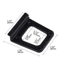Heavy Duty Window Screen Lift Tabs Slip Free Black Plastic Pull Handles, dimensions 1.34 x 1.14 inches, for easy screen removal.