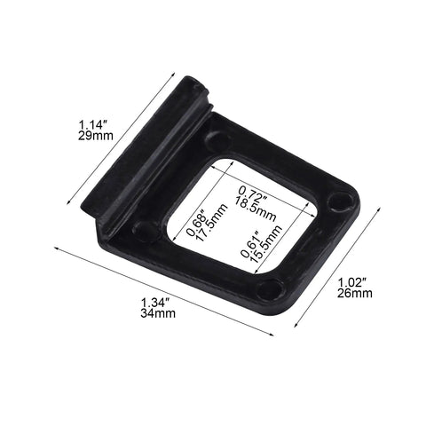 Heavy Duty Window Screen Lift Tabs Slip Free Black Plastic Pull Handles, dimensions 1.34 x 1.14 inches, for easy screen removal.