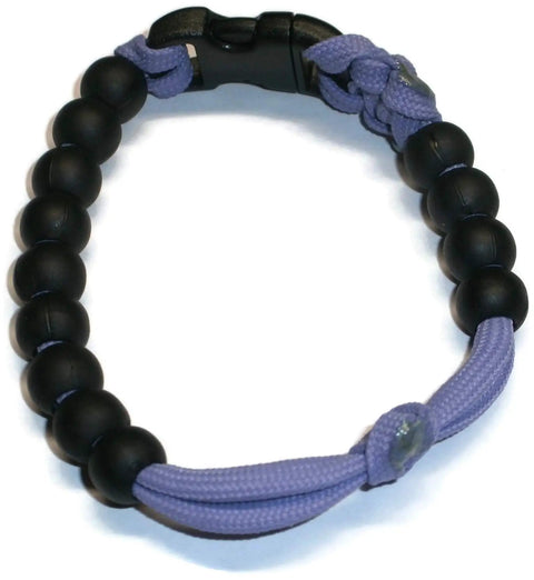 Trail Ready Pace Counter Bead Bracelet For Hiking And Orienteering, Rugged No Glue End Cord, 550 Pound Strength, Lavender