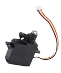 High Performance Five Wire RC Servo For One Eight Scale Remote Cars, black with plug and play wire for easy installation.