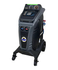 Real Deal Pro Setup R1234YF AC Recovery Recycling Machine For Hybrid EV Cars With Built In Refrigerant Identifier 6 Cfm Vacuum Pump front view with touchscreen and gauges.