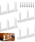 4 Pack White Sliding Closet Door Floor Guide For Pocket Door Bottom Bracket And Sliding Door Hardware Fits Standard One And Three Eighths Inch Width Doors With Screws Included For Easy Install And Durable Replacement For Smooth Operation showing four guides and screws
