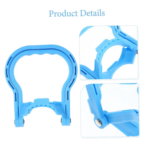 Blue ergonomic Gallon Water Bottle Handles 4 Pack with detailed design, easy carrying for heavy 5 gallon bottles.