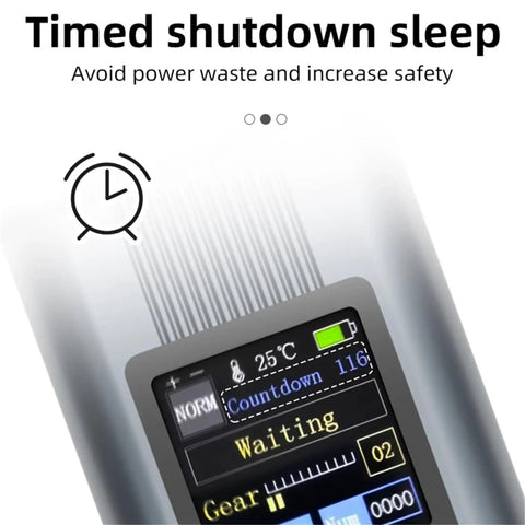 Electric Handheld Spot Welder With Digital Display For Precise Welds On Nickel Plated Plates From One Tenth To Three Millimeters, screen