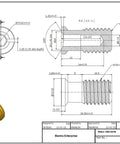Technical drawing and 3D view of brass anchor with dimensions for Brass Pool Cover Anchors 10 Pack For Concrete Inground Pools Universal Fit All Weather Rust Resistant Easy Install Closing Kit For Seasonal Safety And Year Round Pool Protection.