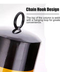 Heavy Duty Traffic Safety Bollards Constructed Tough With Vivid Reflective Tape For Driveway Barriers And City Streets Premium Steel Warning Stakes Secure Mounting Set with chain hook design at the top.