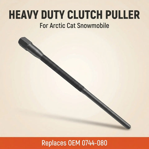 Beefy Heavy Duty Clutch Puller Tool for Arctic Cat Snowmobiles and Textron UTVs Direct Replacement 0744 080 Fits Arctic Cat Models Durable Easy Install Clutch Removal Made Simple black steel threaded tool