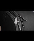 Close-up of zippers on black gig bag for GP-200 Multi Effects Pedal For Guitar And Bass With Amp Modeling IR Loader Expression Pedal USB Audio