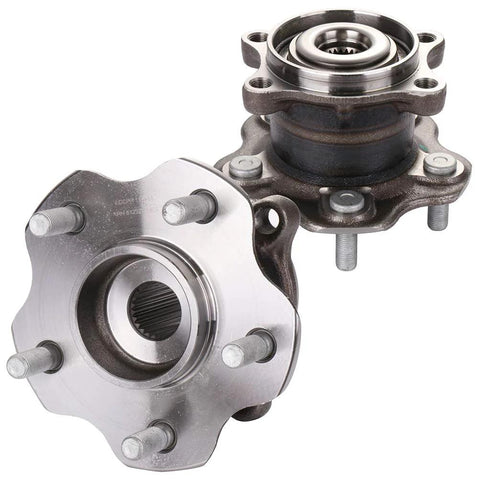 Pre Greased AWD Rear Wheel Bearing And Hub Assembly For 2008 2013 Nissan Rogue 5 Lug Non ABS 2 Pack close-up view