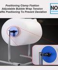 Positioning clamp and blue adjustment feature on Heavy Duty Bubble Wrap Dispenser Stand And Adjustable Packing Roll Holder Shop Grade Steel.