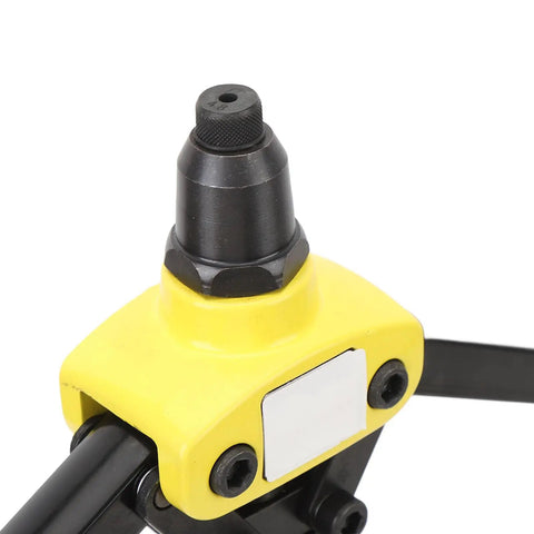 Heavy Duty Rivet Nut Tool Kit With Ergonomic Grip Professional Grade Alloy Steel Hand Tool For Auto Repair And Home DIY Projects That Make Work Super Dope And Easy close-up black and yellow head