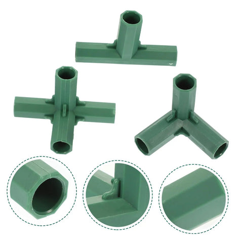 20 Pack Greenhouse Connectors For Garden Frames Plant Stakes And Cross Brackets Three Way Joint Built For Easy Assembly No Fuss Plug And Play Garden Build Kit Durable Lightweight Quick Setup