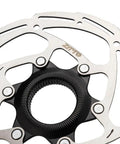 Centerlock 140mm Disc Brake Rotor For MTB And Road Bikes With Beefy High Strength Steel Core And Lightweight Alloy Body Black