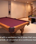 Basement game room with pool table, ping-pong table, suitable for Plug and Play Humidity Sensor Switch For Bathroom Exhaust Fans use.