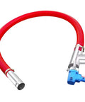 Portable Suction Auger Screw Conveyor For Grain And Cement, red hose, two-meter length, blue motor component visible
