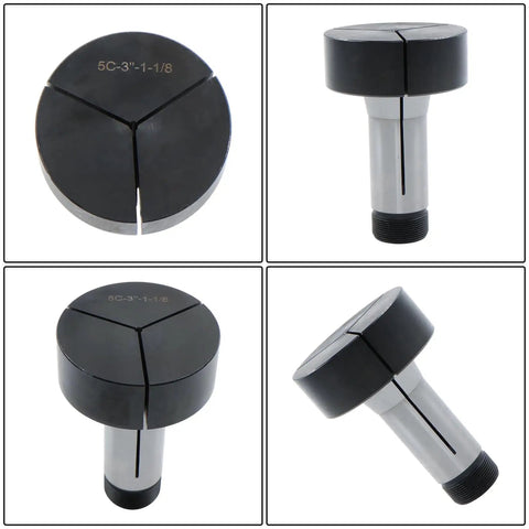 3 Inch 5C Steel Step Collet Fixture Mount Lathe Face Plate Built Tough For 5C Collet Systems And Standard Lathes With High Hardness Precision Machining For Heavy Duty Shop Use., front and angled view