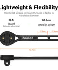 Dimensions and side view of Out Front Bike Computer Mount MT6S Extended Handlebar Mount For Aero Ready Setups