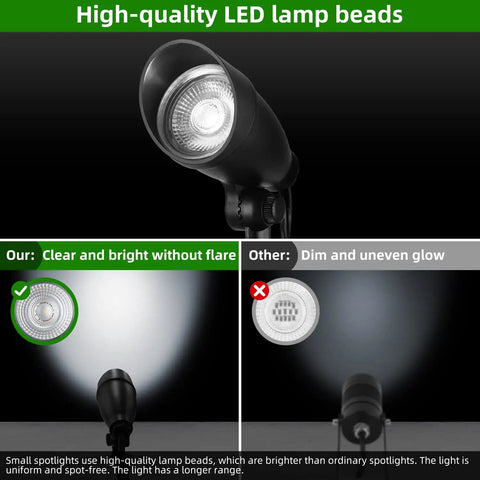 High-quality LED lamp beads on Low Voltage LED Landscape Lights Outdoor Warm White IP65 Waterproof For Garden Yard Driveway Walls Trees Flags Easy Install No Fuss Lawn Pathway Lighting.