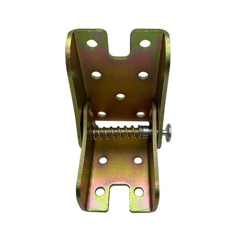 Beefed Up Hidden Door Hinges With Self Locking Folding Lift Support, showcasing steel construction and spring mechanism.
