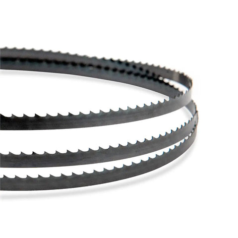 Three Piece 93-1/2 Inch Wood Bandsaw Blades Set For Fourteen Inch Saws Includes Half Inch 6TPI Blade, Eighth Inch 14TPI Scroll Blade