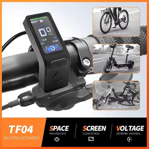 Ebike LCD Display Mini Meter Control Panel KT TF04 TFT Cycling Tachometer for KT Controller Electric Bicycle Pedelec Conversion Kit