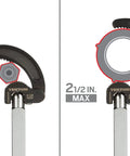 Comparison of telescoping basin wrench jaws with 7/8 to 2-1/2 inch capacity, highlighting adjustable jaw on nut and collar.
