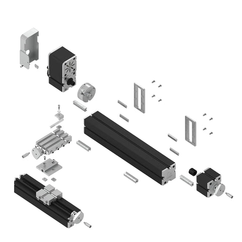 Exploded view of ZHRUI all-metal miniature lathe with black bed rails and silver hardware