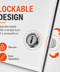 Heavy Duty Locking Aluminum Access Panel For Drywall Ceilings And Interior Walls Featuring Bulletproof Key Guard lock mechanism close-up