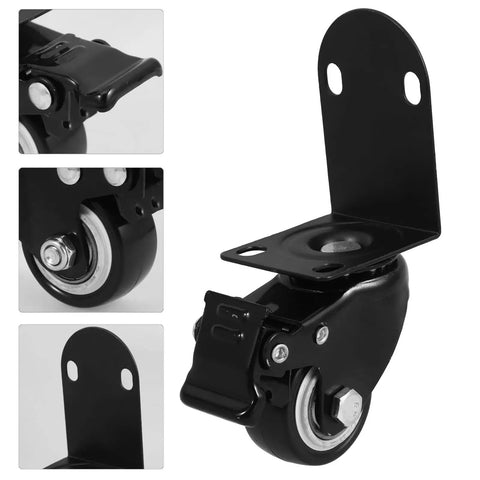 Close-up of Heavy Duty 2 Inch Swivel Furniture Caster Wheels With Plastic Plate, showcasing sturdy design and smooth wheel.