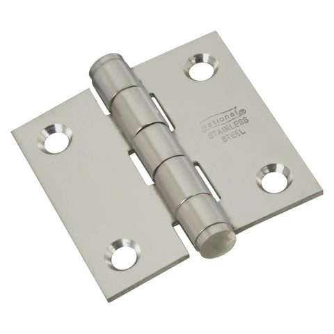 Hardcore Heavy Duty Door Hinges, Top Shelf Stainless Steel, 2 Inch five knuckle hinge for smooth swinging interior hardware.