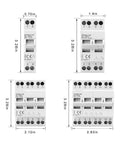 Heavy Lift Dual Power Circuit Breaker AC Isolator Switch dimensions showcasing various sizes for residential and commercial use.