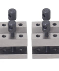 Hardened Steel 90 Degree V Block Set With Clamps, 1-3/8 x 1-3/8 x 1-3/16, Pro Grade Machinist Gauge Kit In Wooden Case, Ultra Precise, Multi Use For Metalworking And Jig Work. Pair of clamped V blocks