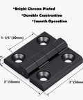 Built Like A Tank Heavy Duty Butt Hinge Set Of Two In Classic Black Zinc Alloy Closet Cabinet Door Hardware with dimensions.
