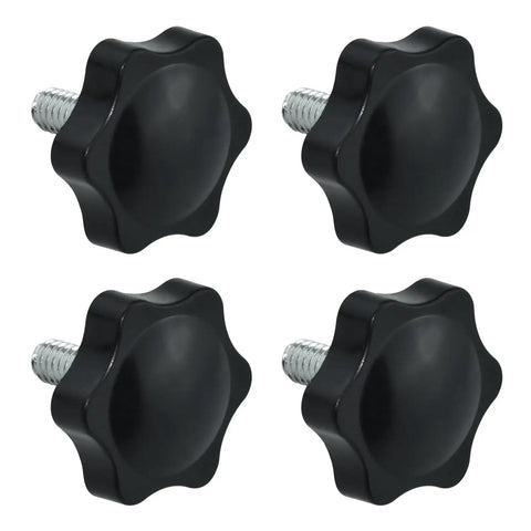 Slick Black Star Hand Knobs 4 Pack Featuring 1/4 20 Thread Solid Build Cabinet Hardware For Furniture Drawers No Fuss Easy Install To Level Up Your Cabinetry Today.