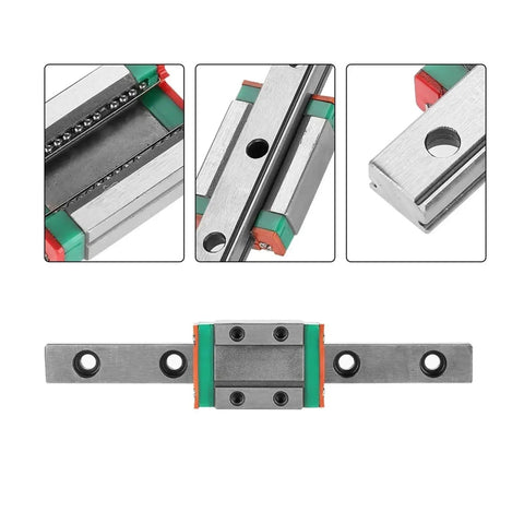 9mm Wide Linear Rail Block And Sliding Carriage For Precise Smooth Motion Durable Metal Guide With Integrated Body And Ready Mounting Holes For Easy Positioning Heavy Duty Repetitive Industrial Machinery And Tools on matched rail