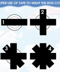 Proper use of tape instructions for Solid Color Guard Weight Anchor Kit With Heavy Duty Flag Pole Caps And Non Slip Tape.