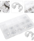 Stainless Steel Retainer Ring Set 1.5 To 15mm Must Have Clip Ring Assortment Kit For Fasteners Circlip Washers Durable Metal Retaining Clips Easy Install Versatile For Automotive And Home DIY Projects, stainless steel circlip assortment in storage case