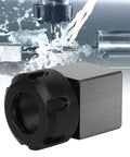 Heavy Duty Square Collet Chuck Block Made From Solid Carbon Steel For CNC Lathe Machines With Quick Clamp Action And Tight Hold On ER25 ER32 And ER40 Tooling, showing close-up view.