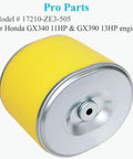 Five Pack Honda Engine Air Filter 17210 ZE3 505 Replacement 17210 ZE3 010 17218 ZE3 505 compatible with GX340 GX390 engines