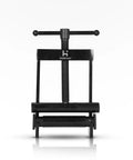 Front view of Heavy Duty Pipe Squeeze Off Tool for Plastic Tubing 0.63 to 2.5 Inches hand clamp on white background.