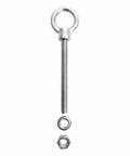 Stainless Steel Shoulder Eye Bolt, 3/8 x 4 in, 304 Marine Grade, Set of 5, with threaded nut, for beams, hoists, marine projects