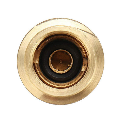 Close-up view of Heavy-Duty Propane Quick Connect Adapter QCC1 Type 1 To One Quarter Inch Male NPT Brass Tank Connector