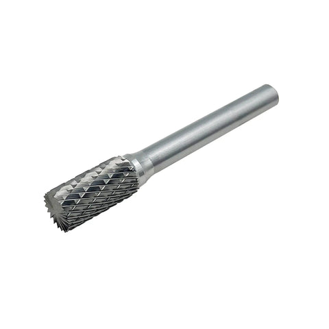 Double Cut Cylinder Tungsten Carbide Burr Rotary File For Metalworking And Woodworking One Quarter Inch Shank Three Eighths Inch Cutter Diameter Three Quarters Inch Cut Length Heavy Duty Pro Grade Grinder Bit For Jewelry Making And Crafting