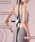 Woman using Posture Corrector Stick For Back Pain Relief And Spine Alignment Upper And Lower Back Stretcher Portable