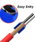 Assorted Wire Ferrules And Terminals Kit For AWG 22 To 10, highlighting easy entry feature and copper crimp connector details