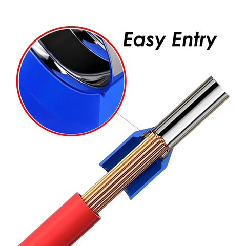 Assorted Wire Ferrules And Terminals Kit For AWG 22 To 10, highlighting easy entry feature and copper crimp connector details