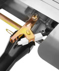 Close-up of the ignition system on the Heavy Duty Commercial Double Tank Countertop Gas Deep Fryer, Top Shelf Stainless Steel Propane Frying Machine.