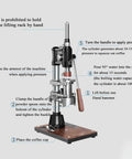 Pro Level Hand Pump Espresso Maker With Rock Solid Build And Kicker 16 Bar Pressure Portable Stainless Steel Coffee Press instruction image