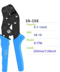 SN 28B crimp tool from 60 Sets Dope Servo Connector Kit with 0.1-1mm2 wire capacity, blue handles, for RC cars and model planes